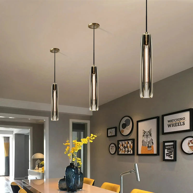 Luxury long crystal pendant light - vue 3 sur 7