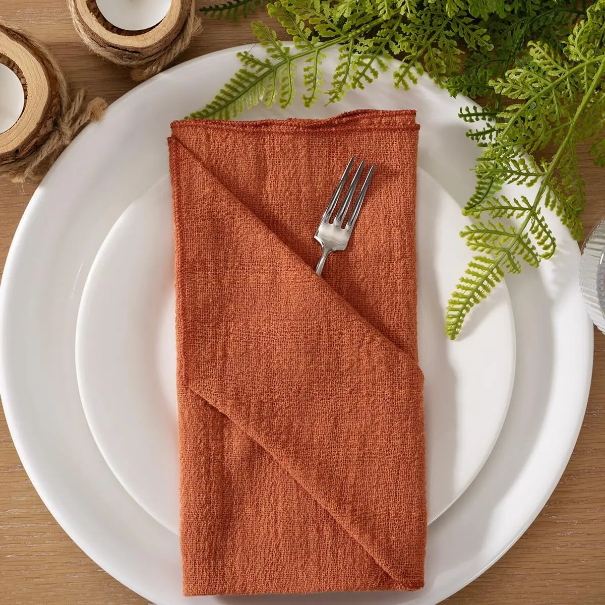Set of 10 cotton gauze napkins