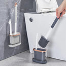 Toilet brush set with wall-mounted holder for bathroom