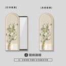 Nordic decorative square mirror with floral aesthetic frame