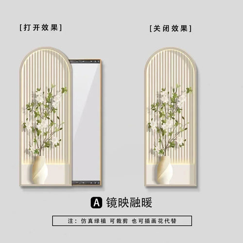 Nordic decorative square mirror with floral aesthetic frame - vue 10 sur 9
