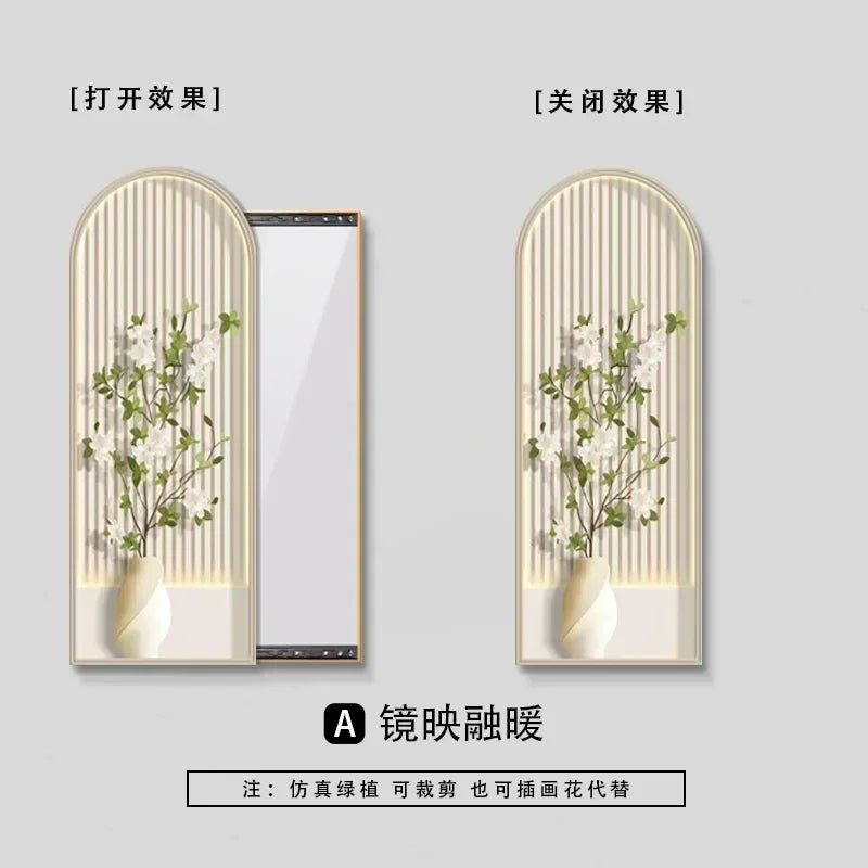 Nordic decorative square mirror with floral aesthetic frame - vue 9 sur 9