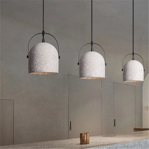 Industrial terrazzo concrete pendant light for interiors - vue 3 sur 9