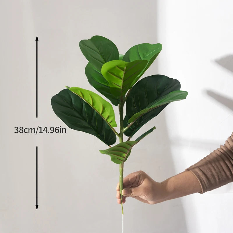 Faux ficus artificial tree tropical plastic plant for interior decoration