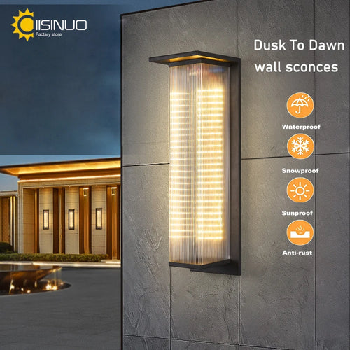 Waterproof solar wall light for outdoor night lighting - vue 3 sur 7