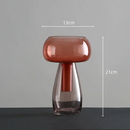 decorative mushroom shaped clear glass hydroponic vase - vue 9 sur 8