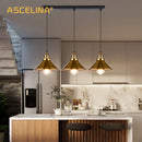 Retro industrial three-head pendant chandelier for home