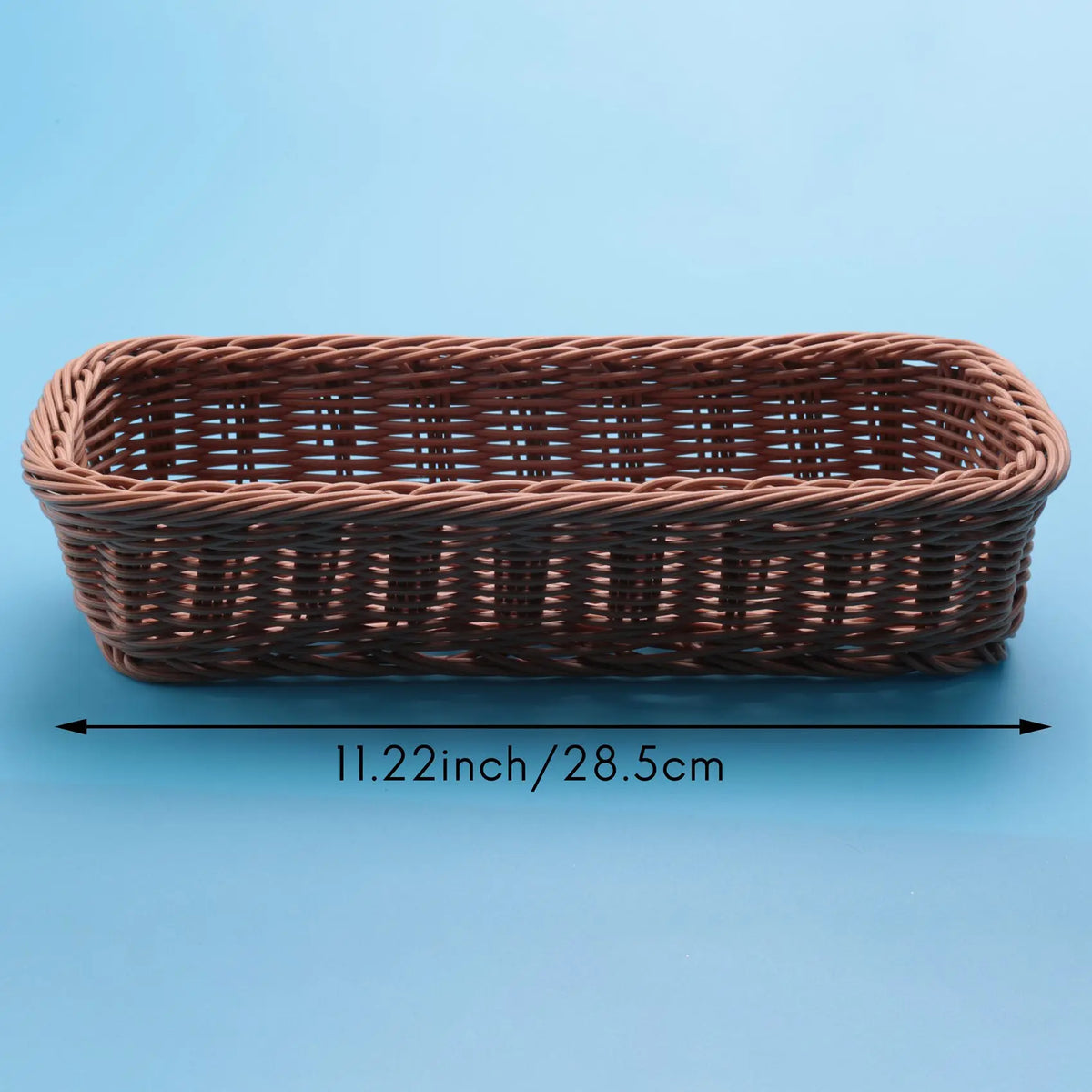 Desktop Cutlery Storage Basket Woven Basket Restaurant Tableware Drain Storage Box Tableware Storage Basket, Brown - vue 6 sur 7