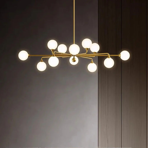 Modern glass pendant chandelier for home decor - vue 5 sur 8