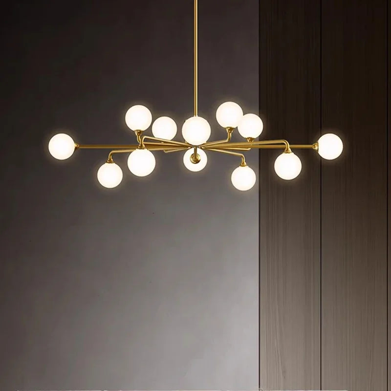 Modern glass pendant chandelier for home decor - vue 4 sur 8