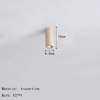 Cylindrical natural stone ceiling light for decorative lighting