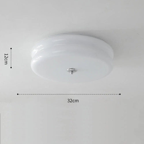 French retro cream glass ceiling light for bedroom - vue 8 sur 9