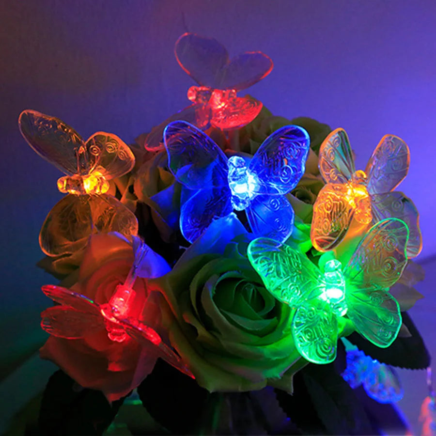 guirlande lumineuse papillon à led pour décoration festive - vue 5 sur 8