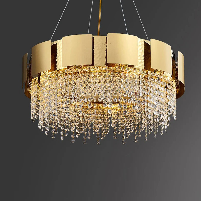Modern rectangular crystal chandelier for an elegant interior - vue 4 sur 11
