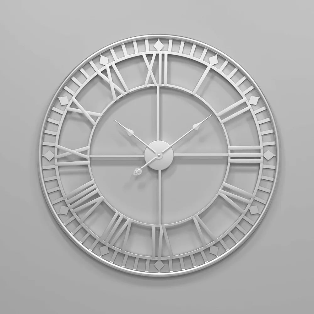 large size wall clock modern design european style hanging - vue 4 sur 6
