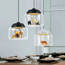 Cartoon animal glass pendant light for interior decoration