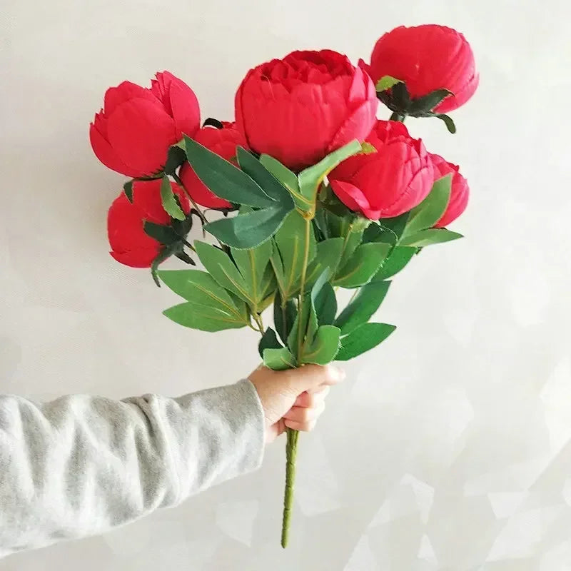 Artificial peony bouquets for elegant home decoration