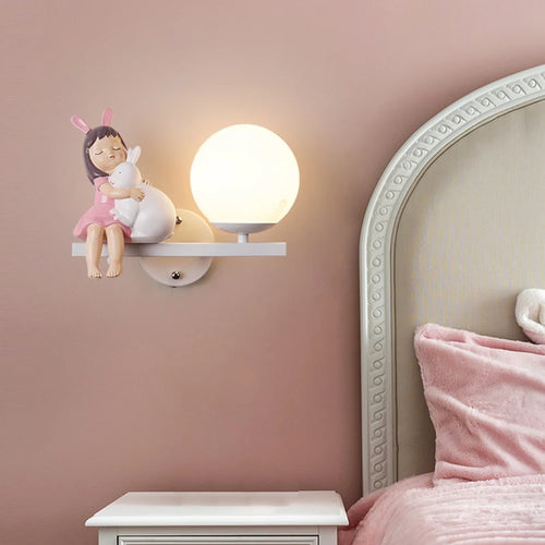 Children's wall light with princess, horse and rabbit motifs - vue 5 sur 23