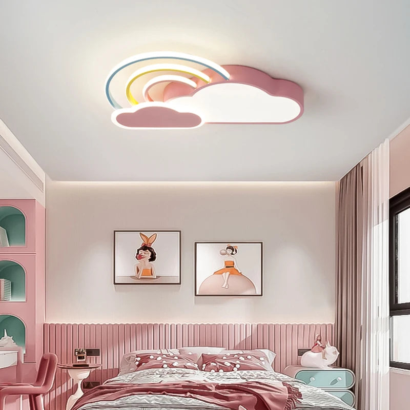 Rainbow cloud ceiling light for children's decorative and cosy bedroom