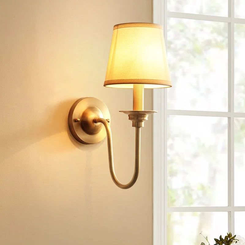 American style copper wall light with simple Nordic design - vue 6 sur 7