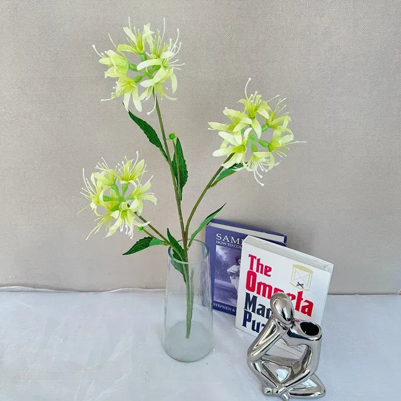 Artificial silk flowers, indoor decor, purple, 3 branches - vue 12 sur 13