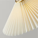 Japanese vintage chandelier with pleated walnut lampshade