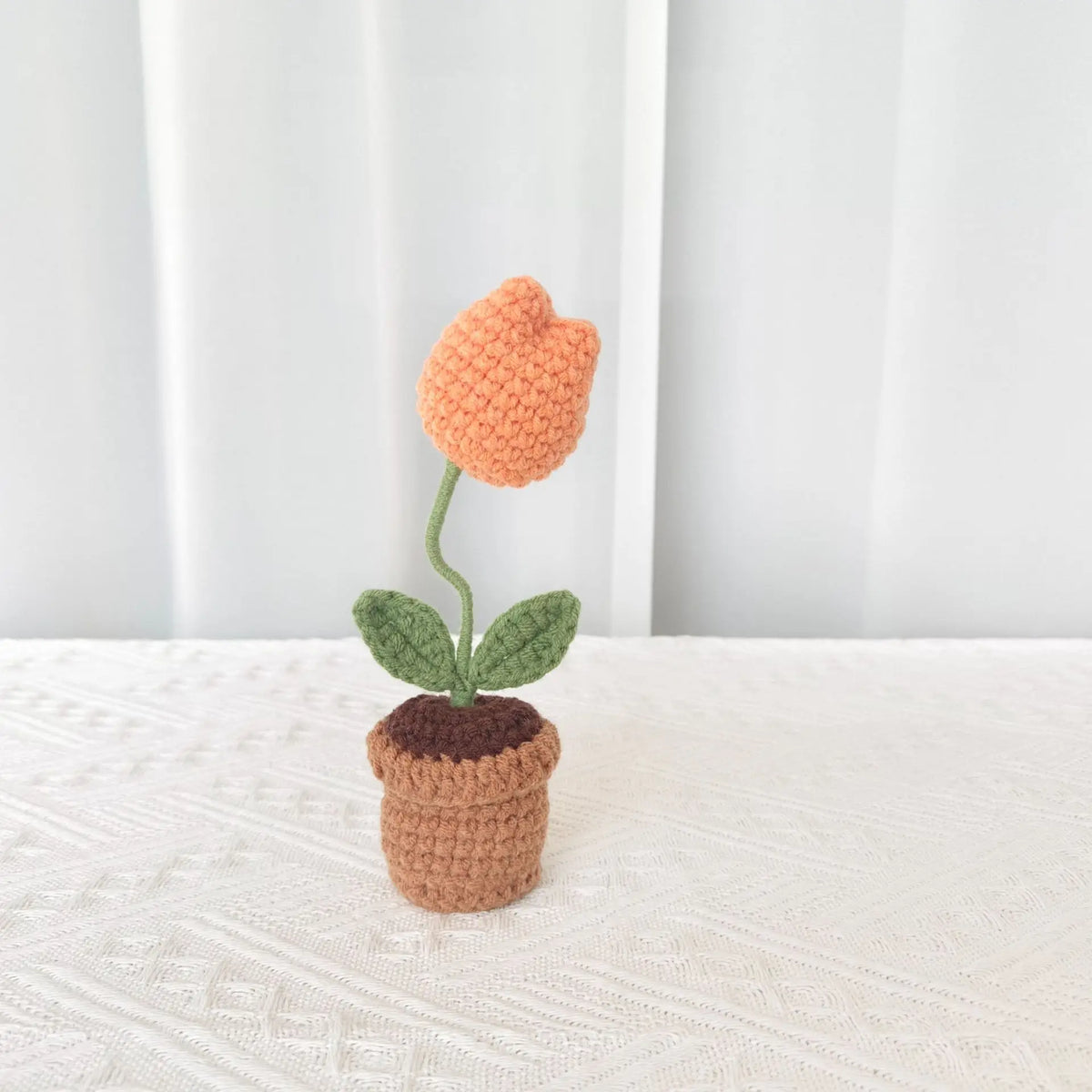 Hand-knitted potted plant for decorative valentine's day gift