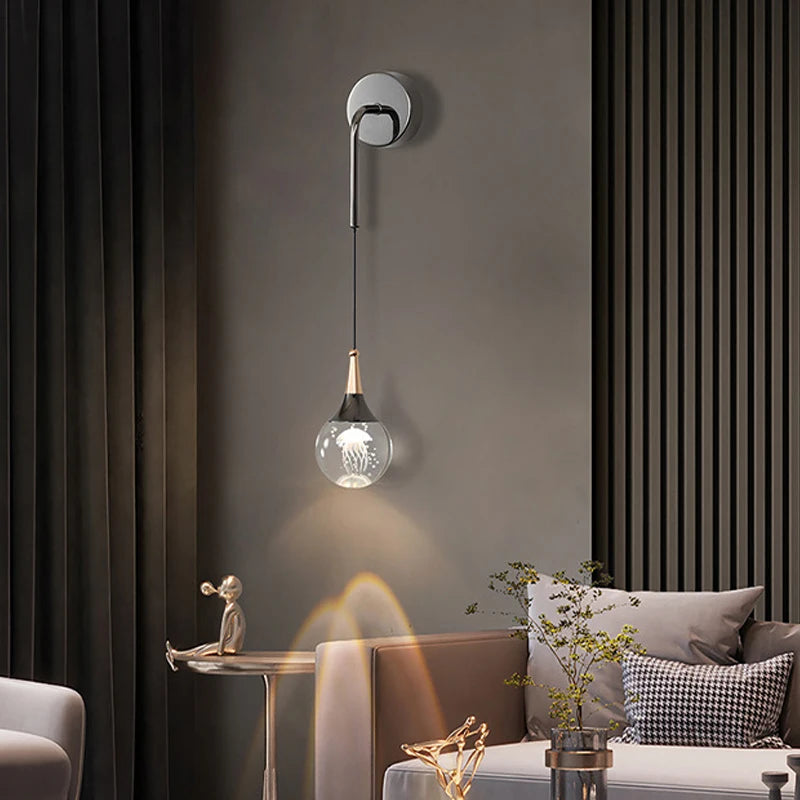 Creative jellyfish-shaped LED wall light