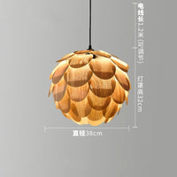 Creative bamboo pine cone chandelier with Nordic LED lighting
