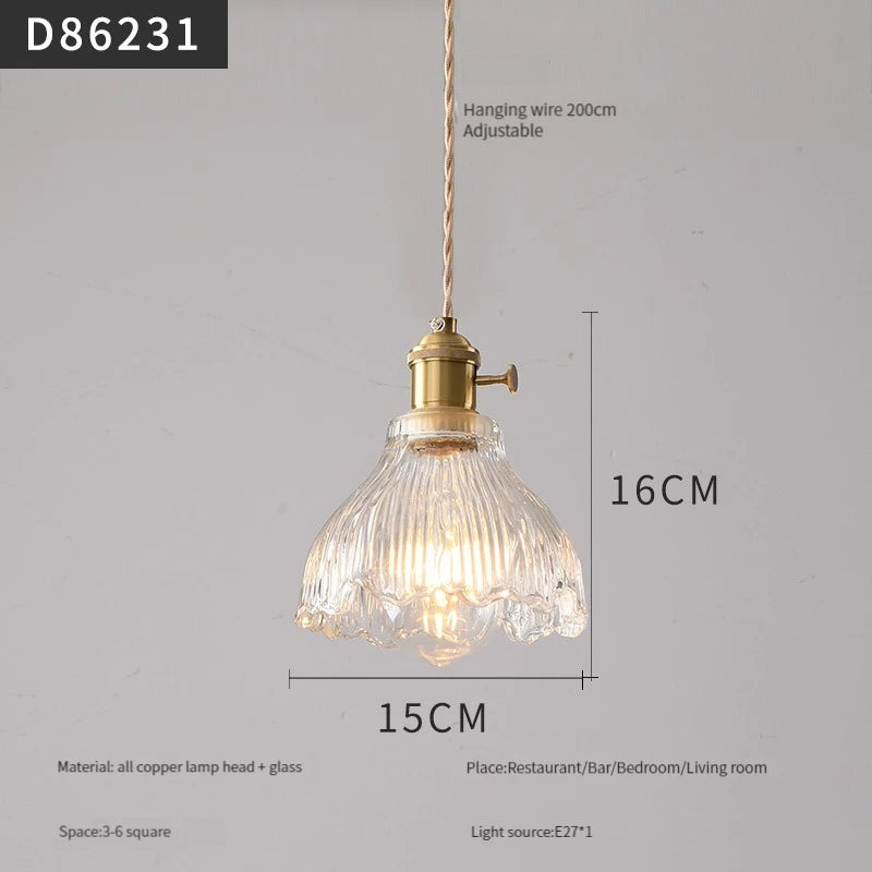 Modern brass and glass pendant light for interiors - vue 28 sur 30