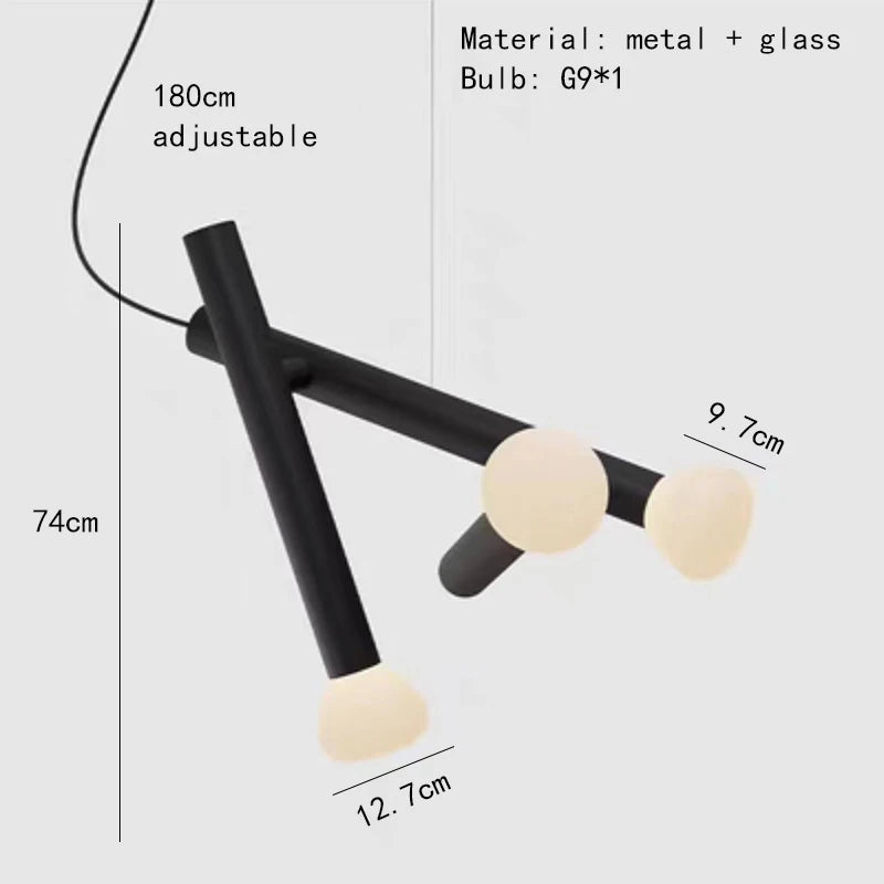 Artistic designer pendant light with adjustable cord