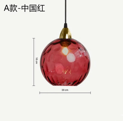 Modern nordic coloured glass chandelier with water grain effect - vue 15 sur 29
