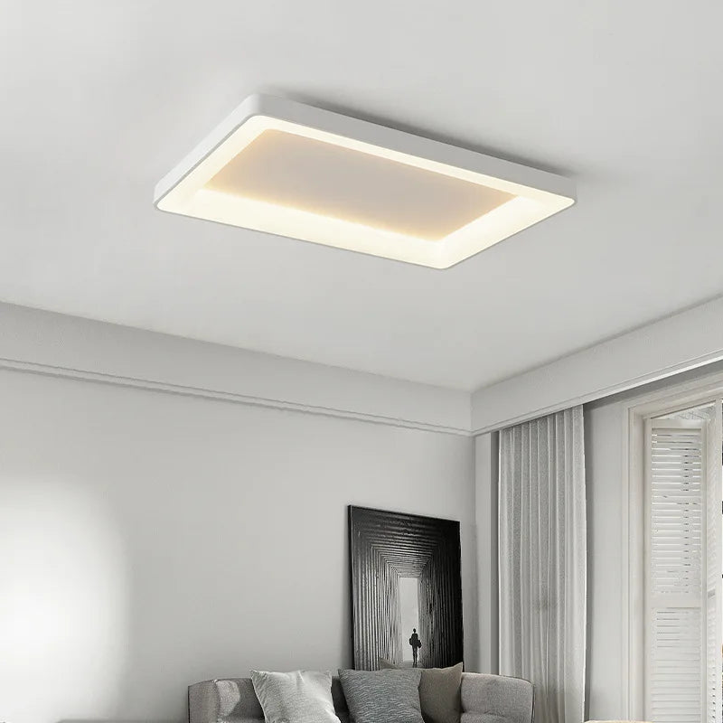 Simple rectangular LED ceiling light for modern interiors