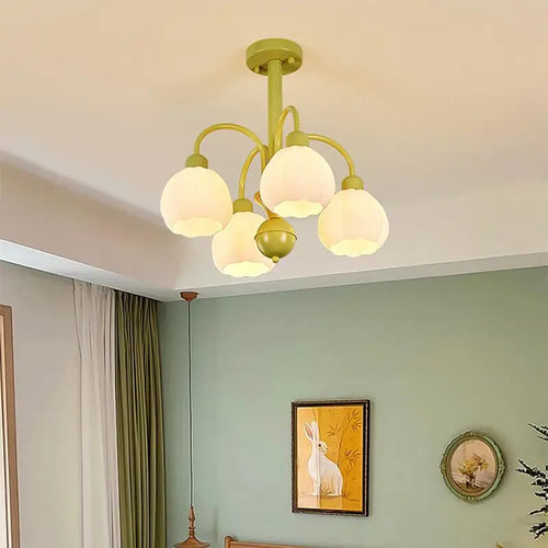 European glass pumpkin LED chandelier for indoor use - vue 4 sur 10