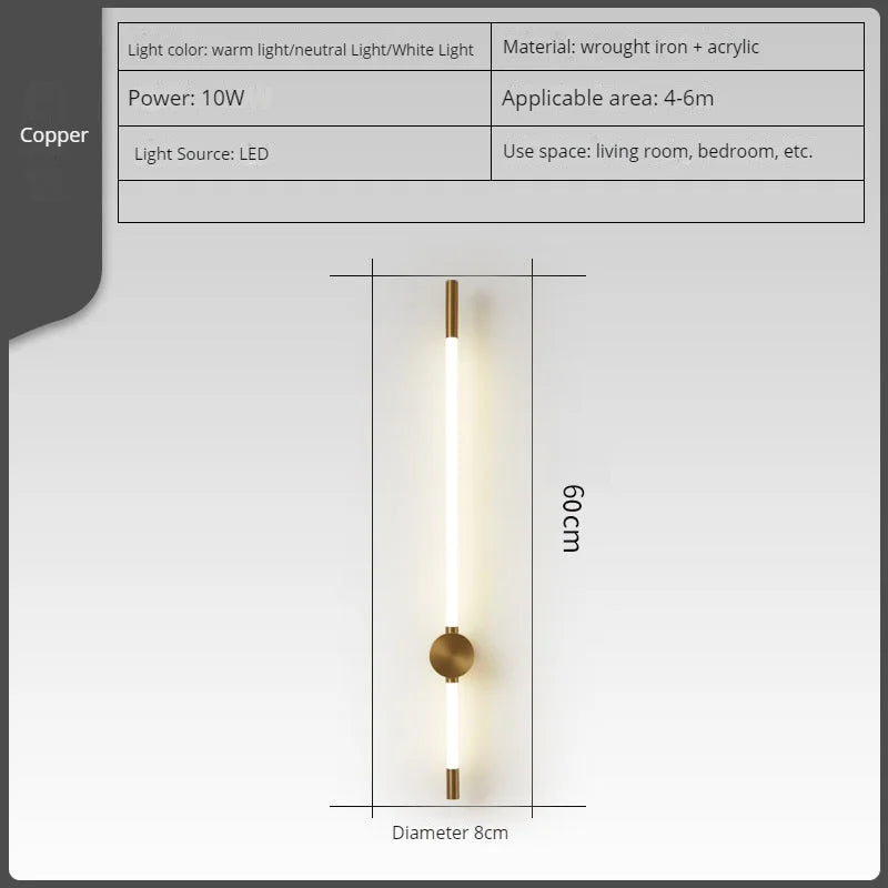 Modern nordic minimalist luxury LED wall light