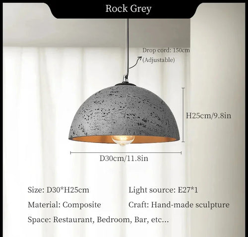 Modern minimalist wabi-sabi decorative pendant light for interiors - vue 11 sur 11