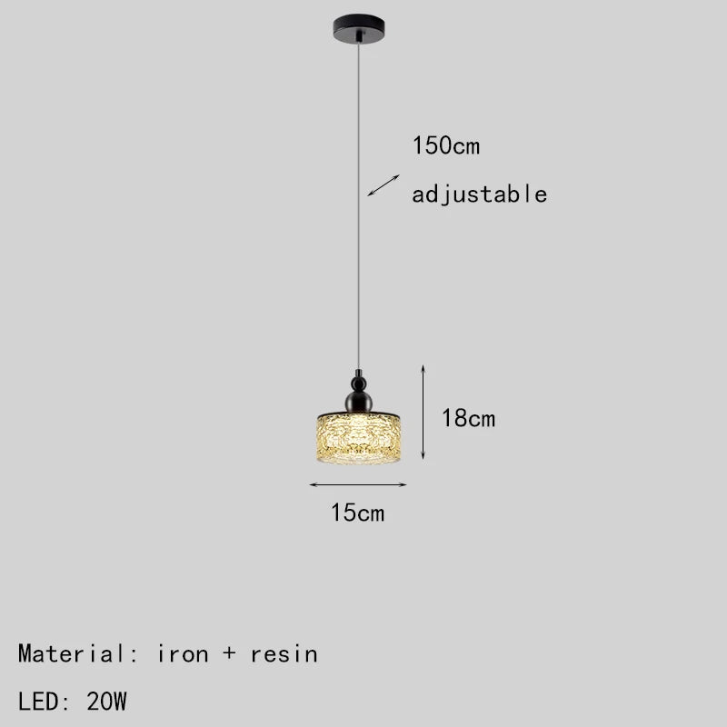 Adjustable resin and metal LED chandelier - vue 7 sur 7