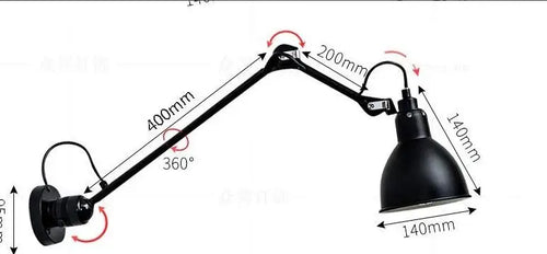 Modern adjustable nordic LED wall light IWHD wandlamp luminaria - vue 13 sur 14