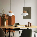 American style metal and wood pendant light for restaurant
