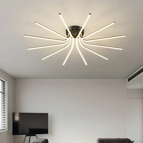 Modern minimalist LED chandelier for versatile indoor lighting - vue 3 sur 12