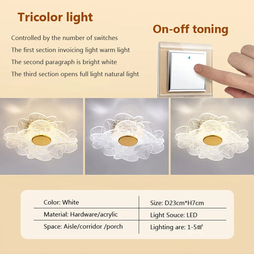 Modern acrylic LED ceiling light for decorative interiors - vue 12 sur 18