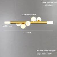 Long luxury postmodern real marble bar chandelier