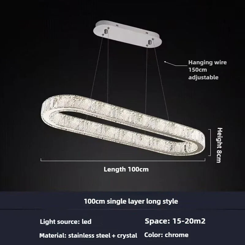 Modern crystal chandelier for elegant lighting - vue 12 sur 12