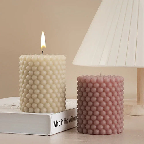 silicone candle mold in the shape of a cylindrical ball and bubble - vue 4 sur 6
