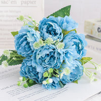 Artificial silk peony and hydrangea bouquet for wedding and home decoration