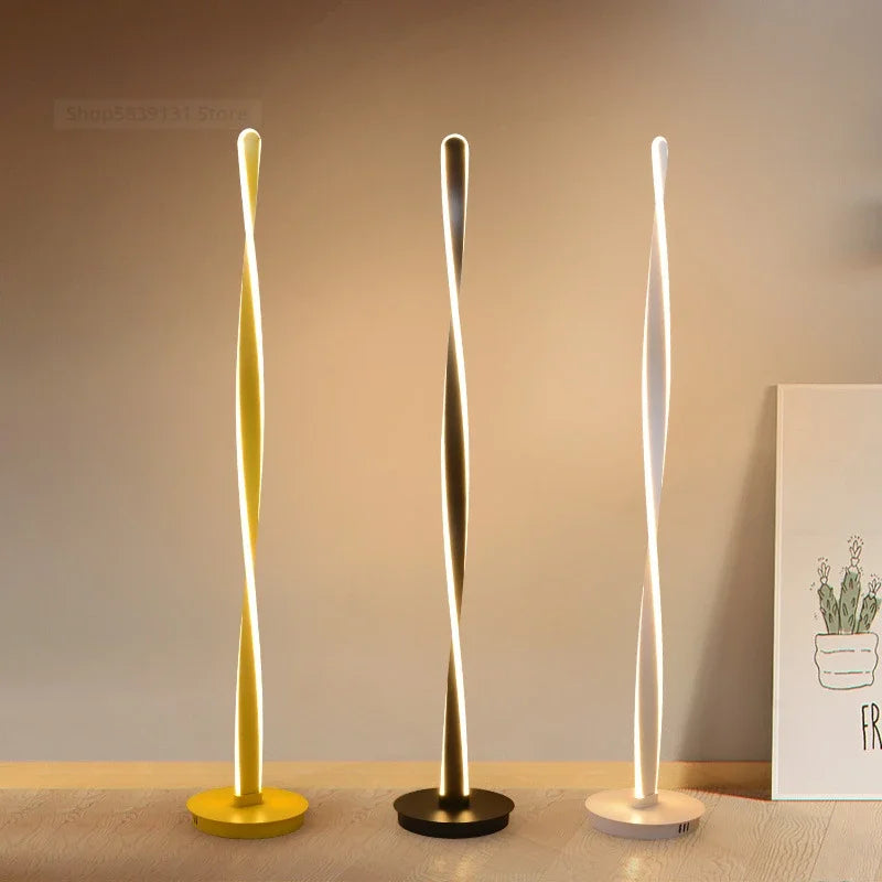 Modern aluminium floor lamp with adjustable LED lighting