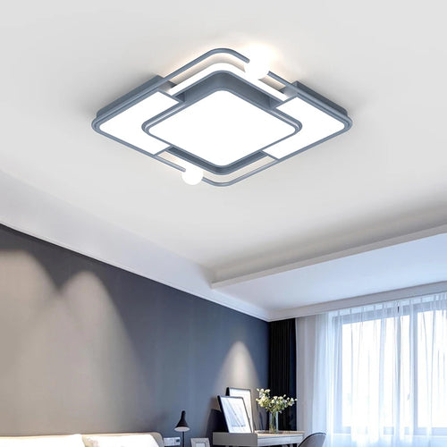 Modern square recessed LED ceiling light simple creative - vue 4 sur 12