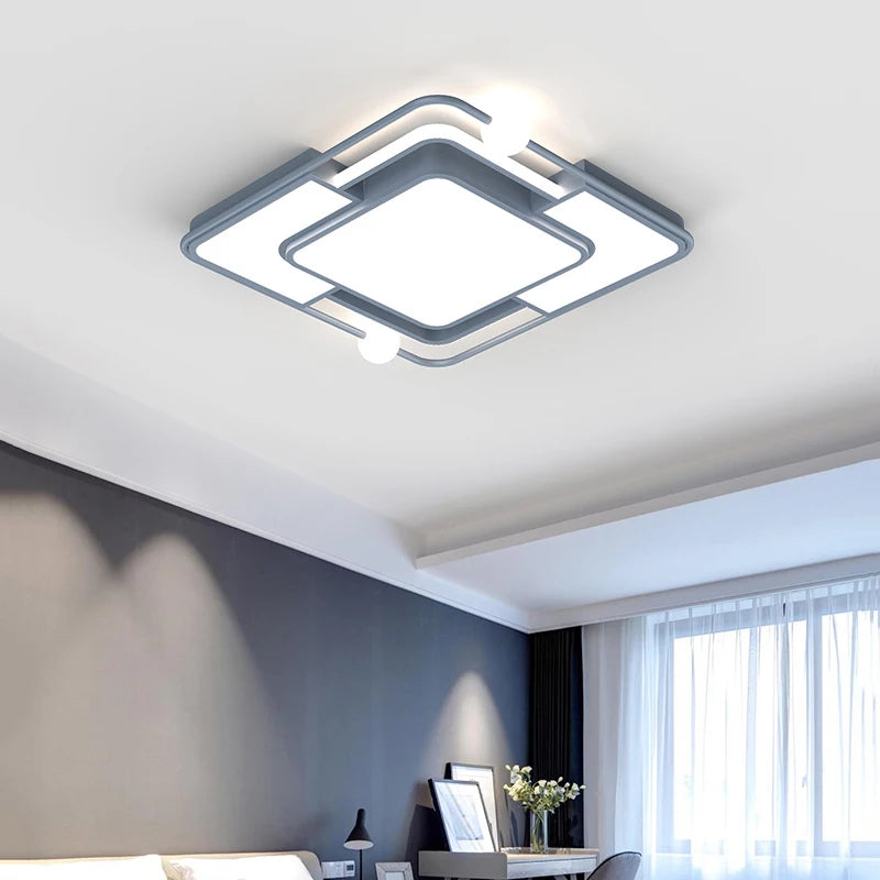 Modern square recessed LED ceiling light simple creative - vue 4 sur 12