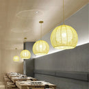 Modern Nordic LED pendant light in iron and hemp rope