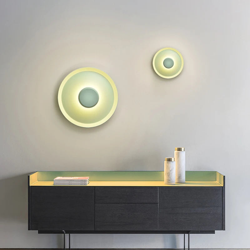 Modern Round Wall Lamps for Bedroom Bedside Living Room Wall Light Decorative Illuminare 25cm 40cm 60cm Bar Stair Night Lamps